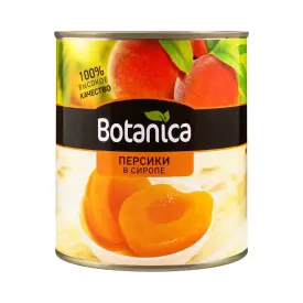 Персики половинки в сиропе консервированные Botanica, 850 мл