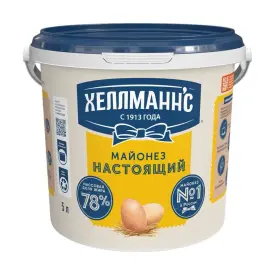 Майонез настоящий 78% «Хеллманн’с», 5 л/4,7 кг