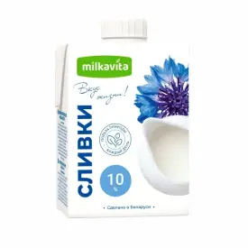 Сливки питьевые ультрапаст. мдж 10% 500 г, ТД «Милкавита»