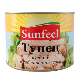 Тунец кусочки в собственном соку, 1885 г, Sunfeel