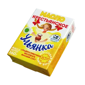 Масло сладкосливочное «Крестьянское» несоленое, 72,5%