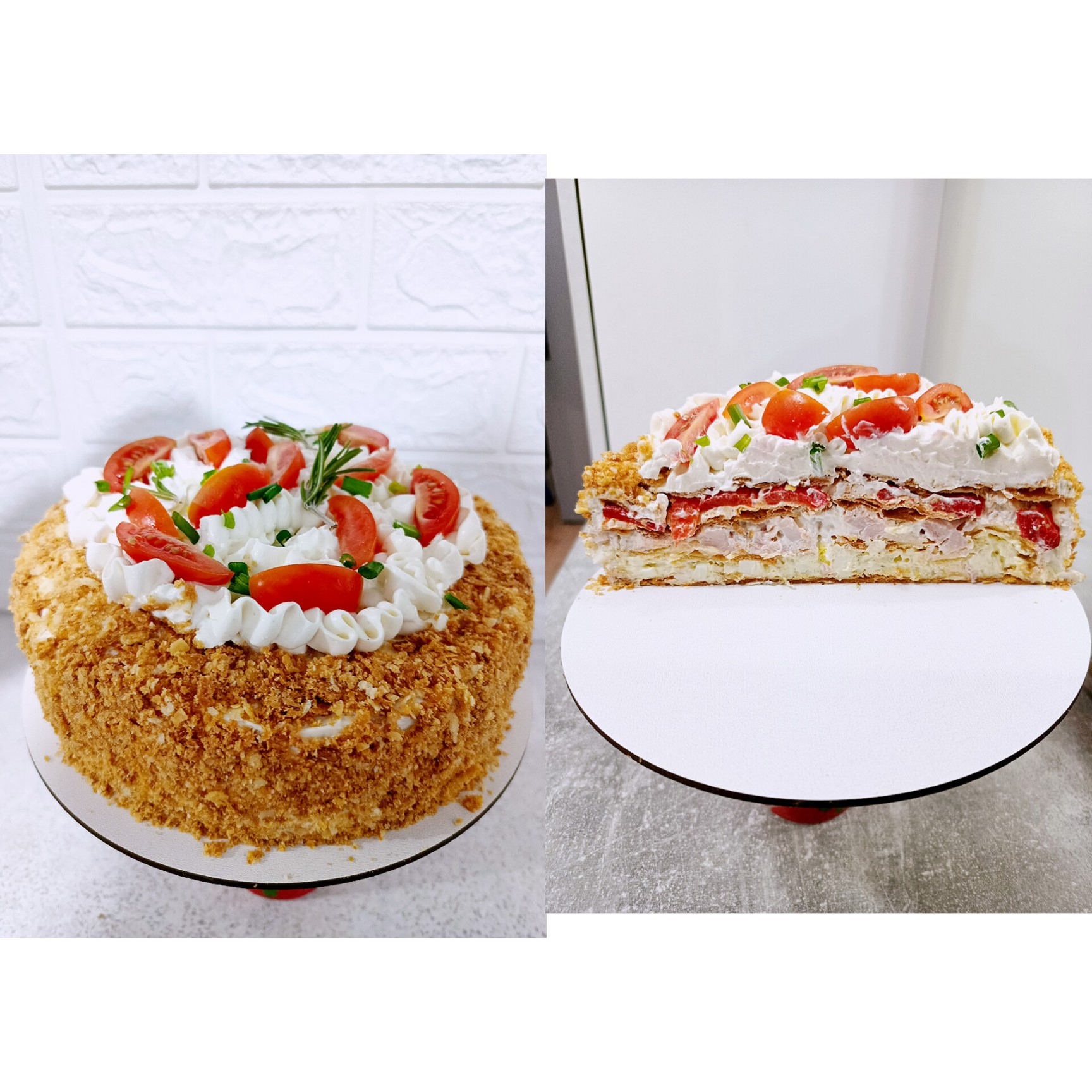 Закусочный торт " Куриный дуэт с Рамиро"