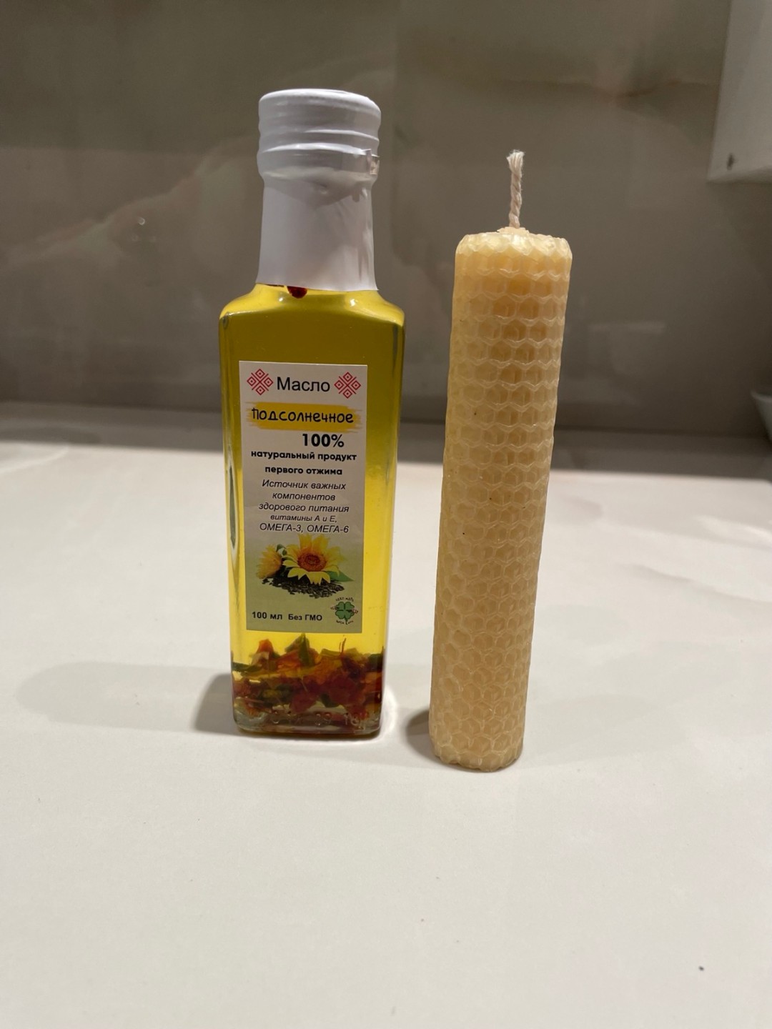 Подсолнечное сыродавленное масло первого отжима, 100 мл.